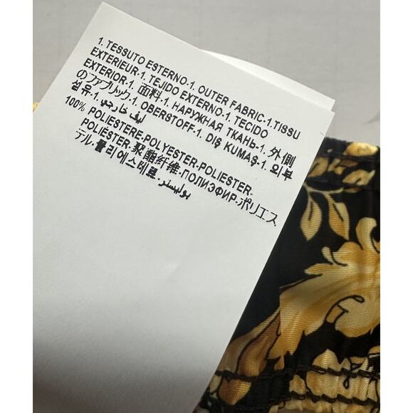 Versace Gold Print Logo Women’s Black Short Swim Shorts 8 US (42) ABD05032 NWT - Picture 6 of 8